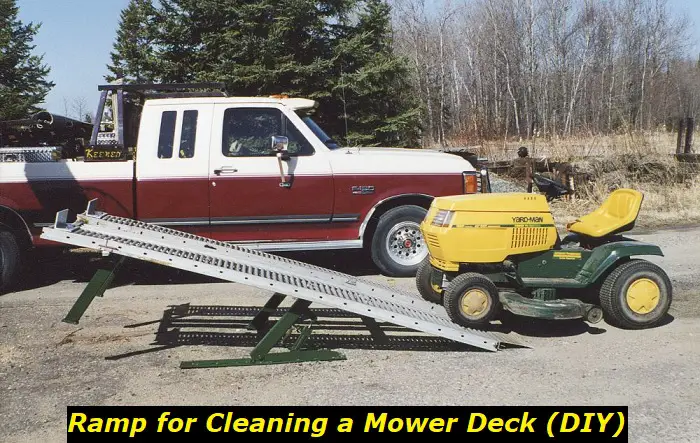ramp for cleaning mower deck diy